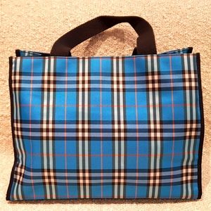Burberry London Coated Canvas Check Tote Bag